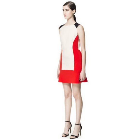 Zara Dresses & Skirts - Zara Tri-Color Block Cut Out Dress